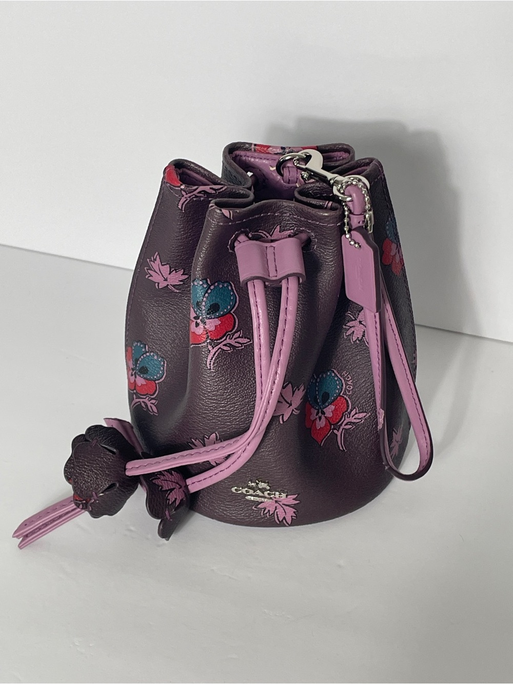 Coach Mini Drawstring Pouch Deep Plum | Lilac